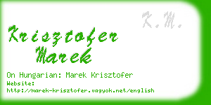 krisztofer marek business card